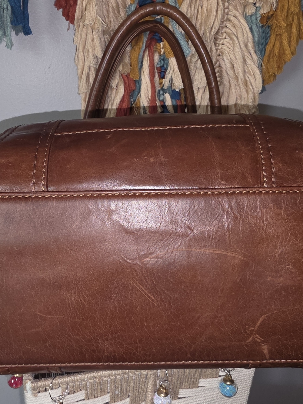 FRYE MELISSA Brown/Cognac Leather Tote Bag - Picture 5 of 13